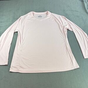 Heathyoga Womens XXL Pink Long Sleeve Activewear Yoga Top Side Zip Pocket XXL
